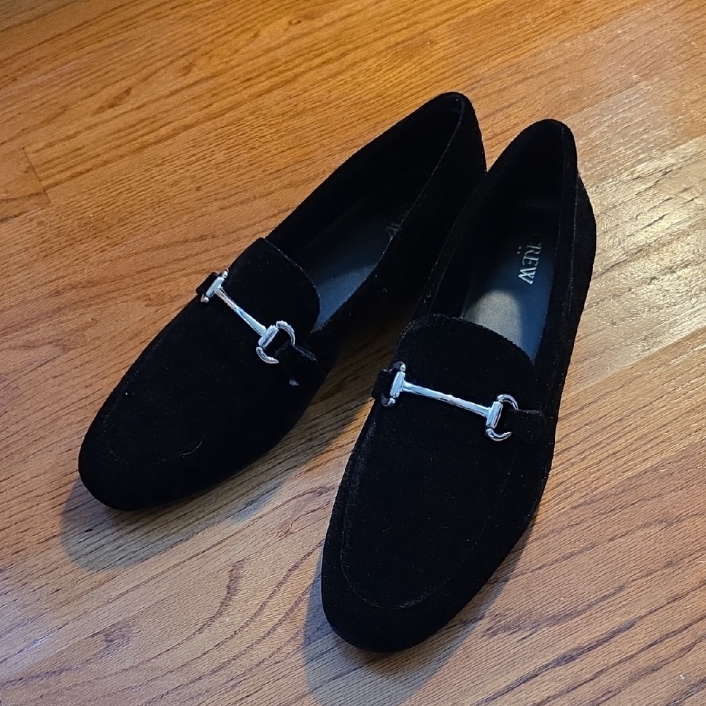 J. Crew Factory Womens Black Velvet Loafers